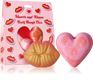 I Heart Revolution Bath Fizzer Heart & Kisses bombe de bain 2x85 g