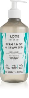 I Love Naturals Bergamot & Seaweed Săpun lichid pentru mâini 500 ml