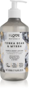 I Love Naturals Tonka Bean & Myrrh testápoló tej 500 ml