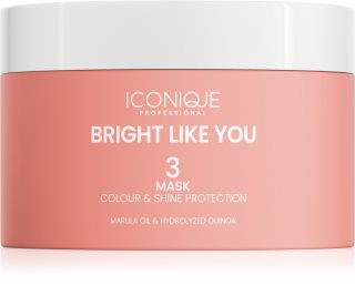ICONIQUE Professional BRIGHT LIKE YOU Colour & Shine Protection Mask obnovující ochranná maska pro barvené vlasy 200 ml