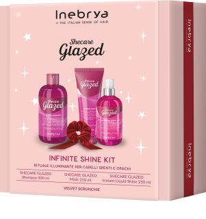 Inebrya Shecare Glazed Christmas Set Coffret cadeau pour des cheveux brillants et doux