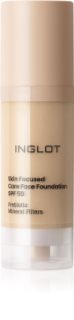 Inglot Skin Focused Care Face Foundation SPF 50 fondotinta coprente SPF 50 colore 301 Light Olive 30 ml