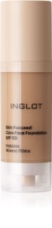 Inglot Skin Focused Care Face Foundation SPF 50 acoperire make-up SPF 50 culoare Warm Tan 30 ml