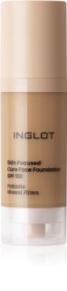 Inglot Skin Focused Care Face Foundation SPF 50 acoperire make-up SPF 50 culoare Warm Olive 30 ml