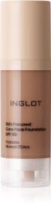 Inglot Skin Focused Care Face Foundation SPF 50 fedő hatású alapozó SPF 50 árnyalat Deep Amber 30 ml