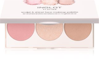 Inglot Face Palette Izgaismotājs, bronzeris un vaigu sārtums (tonis) Good Mood 7.2 g
