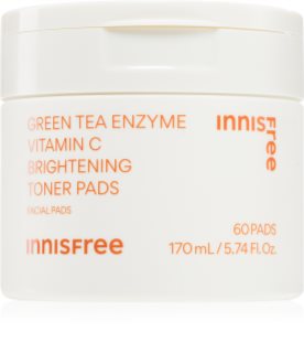 innisfree Green Tea Vitamin C Brightening Toner Pads blazinice natopljene tonerom za sjaj i hidrataciju 60 kom