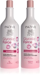 INOAR Glycolic Force Duo Set för glansigt och mjukt hår 2 st.