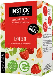 INSTICK Strawberry poudre pour la préparation de boisson saveur Strawberry 12 pcs