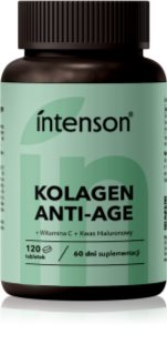 Intenson Kolagen ANTI-AGE + witamina C + kwas hialuronowy tabletki na włosy, skórę i paznokcie