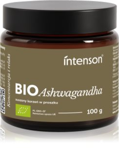 Intenson Ashwagandha BIO proszek na wsparcie zdrowia fizycznego i psychicznego 100 g