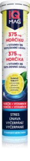IQ Mag Magnesium 375mg + B6 šumivé tablety s vysokým obsahem hořčíku příchuť lemon 20 tbl