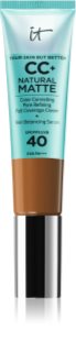 IT Cosmetics Your Skin But Better CC+ Natural Matte crema CC de acabado mate SPF 40 Rich Honey 32 ml