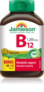 Jamieson B12 1200 mcg Timed Release tablety pro podporu energetického metabolismu 80 tbl