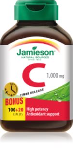 Jamieson C 1000 mg Timed release tablety na podporu imunitného systému, pre krásnu pleť a nechty 120 tbl
