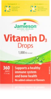 Jamieson D3 1,000 IU Tropfen für eine normale Funktion des Immunsystems, gesunde Knochen und Zähne und gute Muskelaktivität 11,4 ml