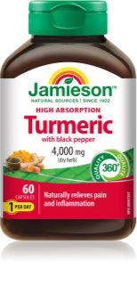 Jamieson Turmeric with Black Pepper 4000 mg kapsle pro udržení vitality 60 cps