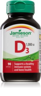Jamieson Vitamin D3 1000 IU Weichkapseln für eine normale Funktion des Immunsystems, gesunde Knochen und Zähne und gute Muskelaktivität