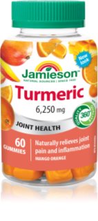 Jamieson Turmeric Gummies 6250 mg capsules molles à mâcher pour préserver la vitalité saveur Mango Orange 60 pcs
