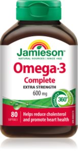 Jamieson Omega-3 Complete Extra Strenght 600 mg capsules molles pour maintenir un niveau normal de cholestérol 80 cps