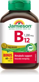 Jamieson B12 1200 mcg Timed Release pastilles pour favoriser le métabolisme énergétique 80 p.