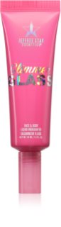 Jeffree Star Cosmetics Glimmer Glass Face & Body Highlighter υγρό λαμπρυντικό για σώμα και πρόσωπο απόχρωση Diamond In The Muff 45 ml
