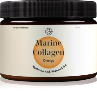 Jíme zdravě Marine Collagen with hyaluronic acid and vitamins C and E hydrolysiertes Kollagen mit Hyaluronsäure Geschmack Orange 213 g