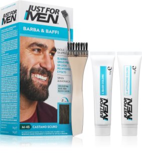 Just for Men Men Moustache & Beard farba na bradu na zakrytie šedín odtieň M-45 Dark Brown 1 ks