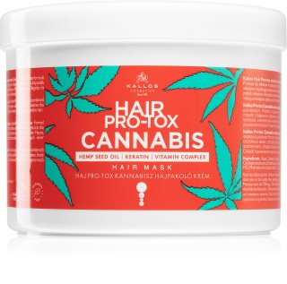Kallos Hair Pro-Tox Cannabis mascarilla regeneradora para cabello con aceite de cáñamo