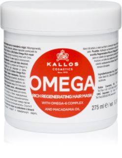 Kallos KJMN Professional Omega Närande hårmask Med omega-6 komplex och makadamiaolja