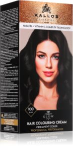 Kallos Glow Lasting Cream Colour tartós hajfesték árnyalat Black 60 ml