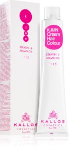 Kallos KJMN Professional Cream Hair Colour Keratin & Argan Oil hajfesték keratinnal és argán olajjal árnyalat Light Brown 5.0 100 ml