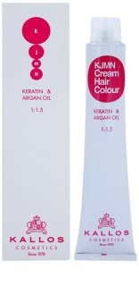 Kallos KJMN Professional Cream Hair Colour Keratin & Argan Oil barva za lase s keratinom in arganovim oljem odtenek 7.4 Medium Copper Blond 100 ml