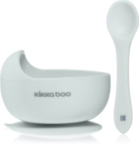 Kikkaboo Silicone Bowl with Spoon miska silikonowa z łyżeczką 4 m+ Blue 2 szt.