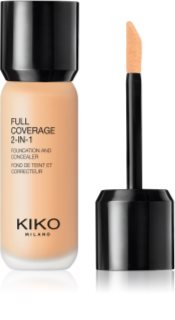 KIKO Milano Full Coverage 2-In-1 tekući puder i korektor 2 u 1 nijansa 15 Warm Beige 25 ml