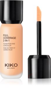 KIKO Milano Full Coverage 2-In-1 alapozó és korrektor 2 az 1-ben árnyalat 25 Warm Beige 25 ml