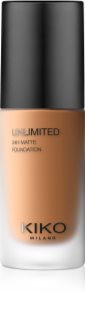 KIKO Milano Unlimited 24H Matte tartós matt alapozó hialuronsavval árnyalat 8 WR Warm Rose 30 ml