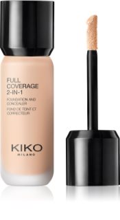 KIKO Milano Full Coverage 2-In-1 alapozó és korrektor 2 az 1-ben árnyalat 10 Neutral Rose 25 ml