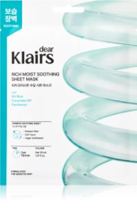 Dear Klairs Rich Moist Soothing Tencel Sheet Mask Nomierinoša auduma sejas maska ar mitrinošu efektu 25 ml