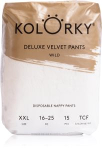 Kolorky Deluxe Velvet Pants Wild scutece de unică folosință tip chiloțel mărime XXL 16-25 kg 15 buc