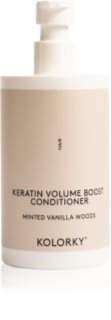 Kolorky Keratine Volume Boost Conditioner après-shampoing pour le volume des cheveux Minted Vanilla Woods 390 ml