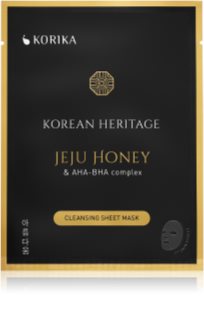 KORIKA Korean Heritage Jeju Honey & AHA-BHA Complex Cleansing Sheet Mask textile Maske mit Reinigungseffekt Jeju honey & AHA - BHA complex sheet mask