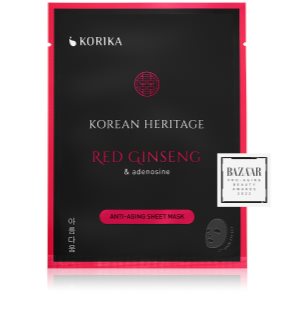 KORIKA Korean Heritage Red Ginseng & Adenosine Anti-aging Sheet Mask ráncok elleni gézmaszk Red Ginseng