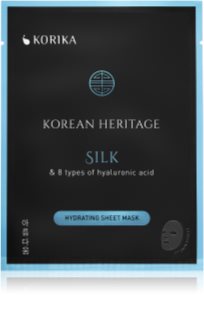 KORIKA Korean Heritage Silk & 8 Types of Hyaluronic Acid Hydrating Sheet Mask mascarilla hidratante en forma de hoja Silk Hydrating sheet mask
