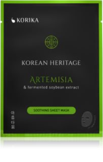 KORIKA Korean Heritage Artemisia & Fermented Soybean Extract Soothing Sheet Mask заспокійлива косметична марлева маска Artemisia & fermented soybean extract sheet mask