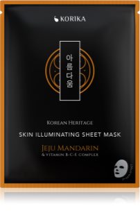 KORIKA Korean Heritage Jeju Mandaring & Vitamin B-C-E Complex Skin Illuminating Sheet Mask sheet maska za blistav ten 25 g