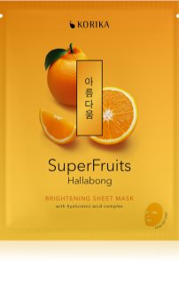 KORIKA SuperFruits Hallabong - Brightening Sheet Mask fehérítő gézmaszk 25 g