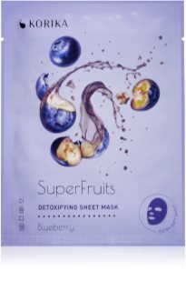 KORIKA SuperFruits Blueberry - Detoxifying Sheet Mask Méregtelenítő arcmaszk Blueberry 25 g