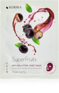 KORIKA SuperFruits Acai Berry - Anti-pollution Sheet Mask arcmaszk méregtelenítő hatással Acai berry 25 g