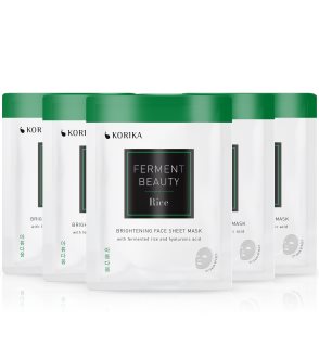 KORIKA FermentBeauty Set of 5 Brightening Face Sheet Masks with Fermented Rice and Hyaluronic Acid Coffret de masques pour le visage à prix réduit